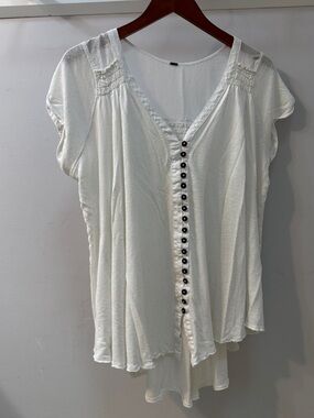 Free People Oversized Babydoll Henley Too Medium